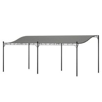 10'x20' Outdoor Pergola Canopy, Metal Patio Gazebo with Drainage - Dark Gray