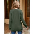 thumbnail image 5 of Chiclily Womens Long Sleeve Shirts Lightweight Pullover Sweaters Matte Green Small V Neck Tunics Tops, 5 of 6