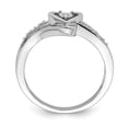 thumbnail image 2 of Sterling Silver Rhodium Plated Diamond Heart Ring, 2 of 6