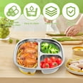 thumbnail image 3 of Ikoopy Stainless Steel Toddler Plate Kit Solid Versatile Metal Baby Dinner Set Reusable Stainless Steel Divided Plates for Your Kid, 3 of 10