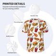 thumbnail image 3 of Zufioo Hot Dog Burger Print Men's Baseball Short Sleeve, Moisture Wicking Button-Down Hip Hop Tee-XX-Large, 3 of 7