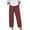Solid Color, variant on Women's Solid Color Loose Casual Pants Linen Blend, Drawstring Elastic Waist, with Pockets, Straight Leg, for All Seasons, Sizes S-XXXXXL
