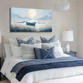 thumbnail image 2 of Canvas Wall Art Beach Décor Wall Picture Rustic Coastal Sand Canvas Print Ocean Nautical Painting Seascape Sea Bird Vintage Ship Boat Artwork for Seaside Living Room Bedroom Bathroom Decor Blue Large, 2 of 9