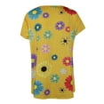 thumbnail image 4 of Babysbule Womens Summer Tops Women's Casual V-Neck Daisy Print Short Sleeve T-Shirt Top, 4 of 5