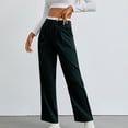 thumbnail image 6 of JGGSPWM Women's High Waisted Striped Wide Leg Casual Long Trousers Army Green 2XL, 6 of 7