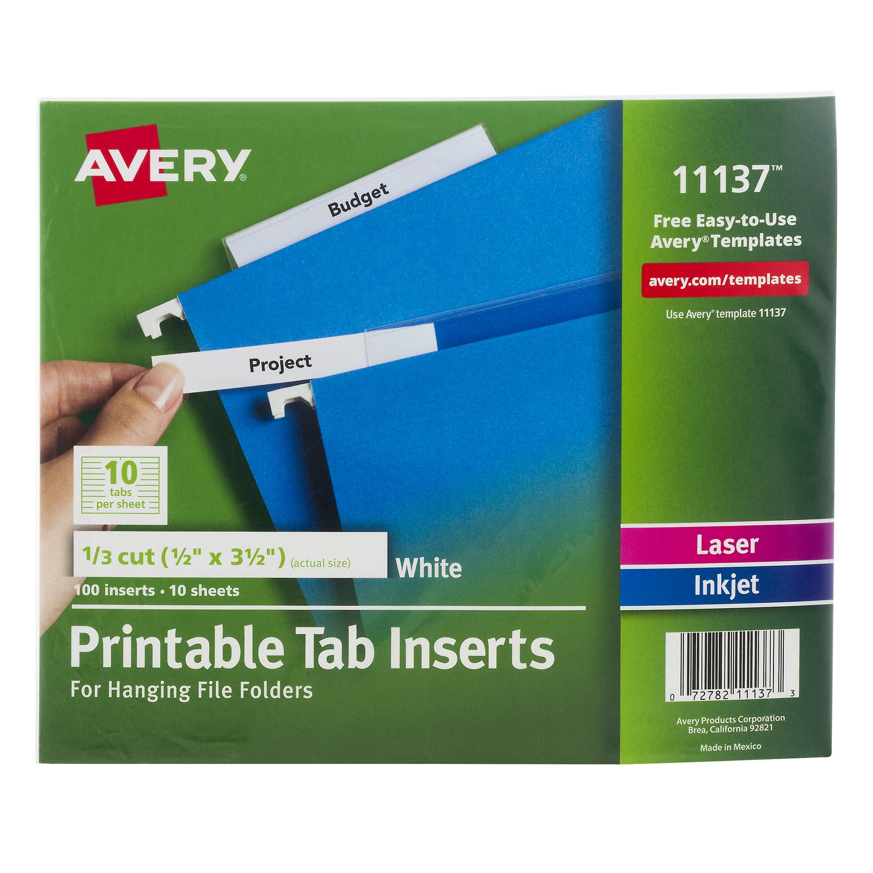 Avery Printable Tab Inserts
