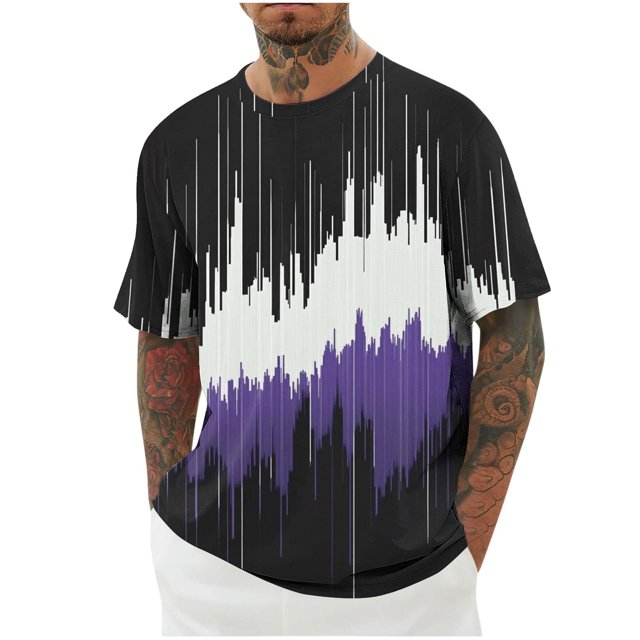 Styesk T-Shirts pour Homme Imprimé Col Rond Mode Décontractée Manches Courtes Blouses