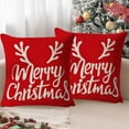 thumbnail image 2 of Fwttom Red Christmas Pillow Covers 18 x 18 Inches, Merry Christmas Sign Pattern Christmas Throw Pillow Covers, Decorative Christmas Pillow Cases for Holiday Home, 2 of 6