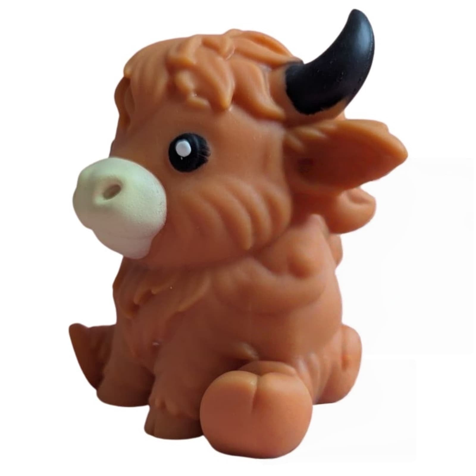 HCBY 1 Pack Stress Relief Toy, 6in Highland Cow Fidget Toy, Soft Squeeze Sensory Toy, Cute Desk Anxiety Toy