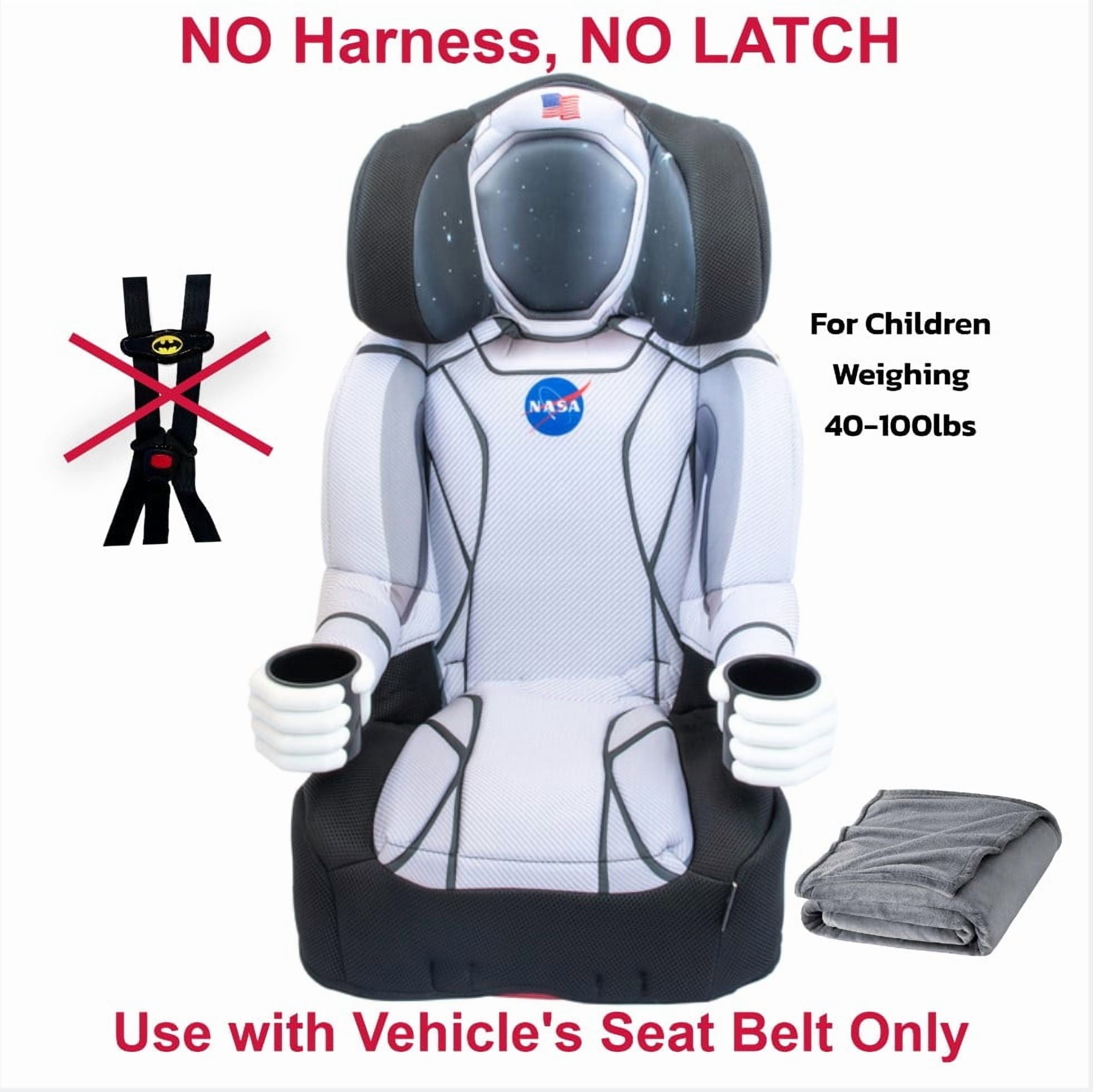 KidsEmbrace NASA Astronaut High Back Booster Car Seat (NO Harness - NO Latch) for Children Weighing 40-100 lbs.