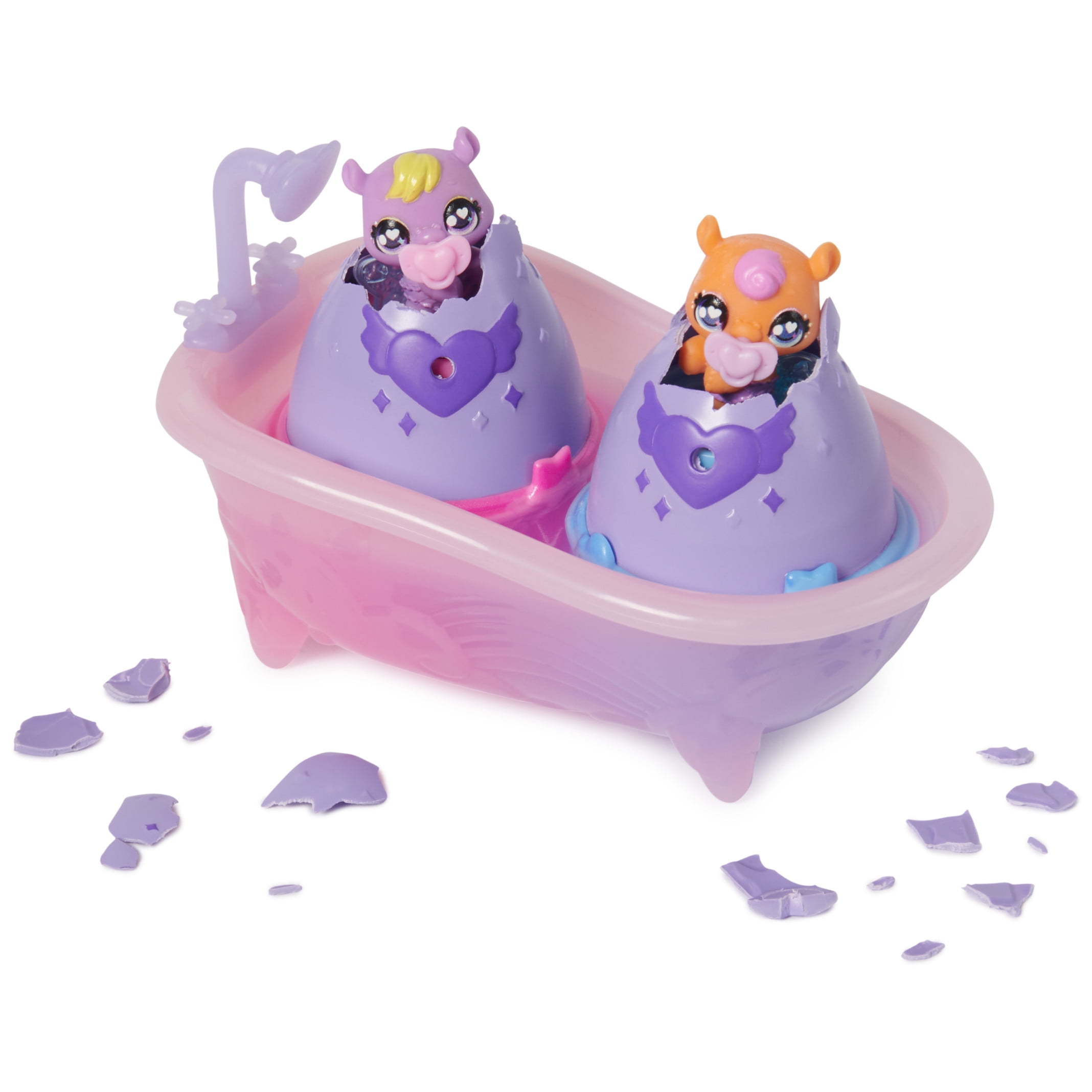 Hatchimals Alive Make a Splash Playset, 15 Accessories, Bathtub, 2 Color-Change Figures