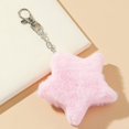 thumbnail image 3 of Llavero de peluche con forma de estrella de cinco puntas para otoño e invierno, pequeño regalo, bola de pelo de conejo de imitación, estrella, bolso de mujer, pequeño colgante, 3 of 6