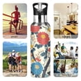 thumbnail image 7 of Yayeee 20oz Insulated Water Bottle Double Wall Stainless Steel with Flip Straw Lid, Vibrant Japanese Flowers, 7 of 7