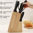 thumbnail image 2 of Kitchen knife holder elegant & sturdy (15 slots). Universal knife block with slots for knives, scissor and sharpenner. Knife Block without Knives. Kitchen knife holders for counter top. (Pine), 2 of 4