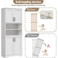 thumbnail image 6 of Garvee 67" Tall Storage Cabinet with Adjustable Shelves, 4 Doors, Freestanding Pantry for Kitchen, Bathroom, Living Room, Antique White, 6 of 9