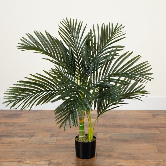 Nearly Natural Golden Cane Palm Artificial Potted Tree - 3'
