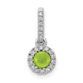 thumbnail image 3 of 14K White Gold Plated Diamond & Cabachon Peridot Pendant, 3 of 5