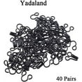 thumbnail image 2 of Zhuge Ganchos y ojales de costura para cierres de sujetadores, cierres fijos para vestidos, reemplazo de cremalleras, material de cobre, sin óxido, 0,6 pulgadas, 40 pares, color negro, 2 of 5