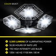 thumbnail image 2 of Quadburst Garage Light Multi-Directional 4 Panels Lights Garage Lights, 2 of 6