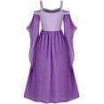 thumbnail image 3 of Women's Gothic Punk Dress Cold Shoulder Butterfly Sleeve Christmas Cosplay Party Dress, 3 of 12