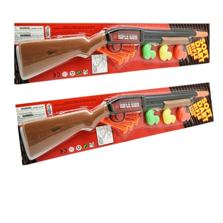 Pump Action Long Barrel Shotgun Soft Dart Shooter Rifle Toy Gun With Target Assorted Styles / Great Gift idea Item ( 2 -PACK