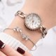 thumbnail image 4 of Reloj femenino con diamantes de imitación y esfera redonda de cuarzo con correa de aleación y pulsera (oro rosa plateado, blanco), 4 of 4