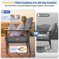 thumbnail image 4 of Muphyers Aluminum Patio Chairs with Ottomans, 4-Piece Outdoor Patio Furniture Set with 5.1" Cushions, Heavy Duty Armchairs with Footrests, Rust-Resistant Dining Chairs for Lawn Deck Porch,Gray, 4 of 11