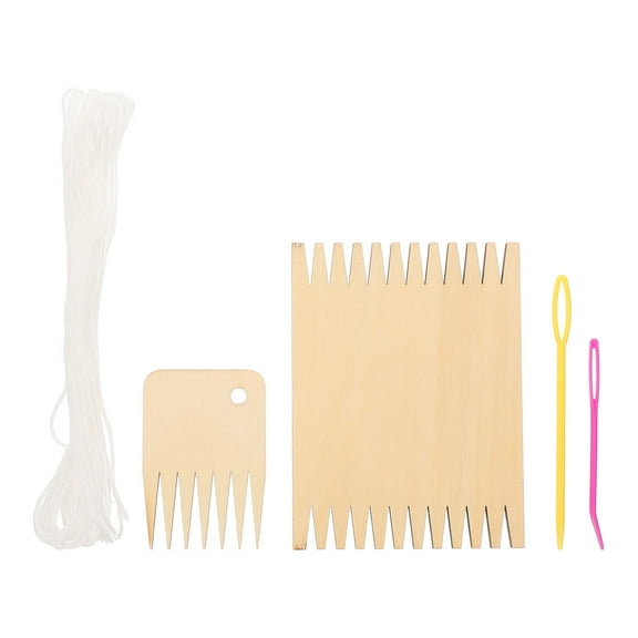 HEMOTON Wooden Handcraft Weaving Kit with Big Eye Needles for Decor Assorted Color