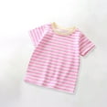 thumbnail image 4 of vdgthytj Toddler Kids Striped Short Sleeve T Shirts Casual Crewnck Cotton Summer Basic Tops for Boy Girl, 4 of 5