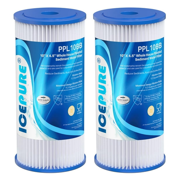 Filtro de agua ICEPURE 20 Micron 10 x 4.5 para GE, Culligan