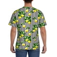 thumbnail image 3 of Bixox Men's Lemons on Striped Printed Short Sleeve Skinny Athletic T-Shirt, 3 of 6