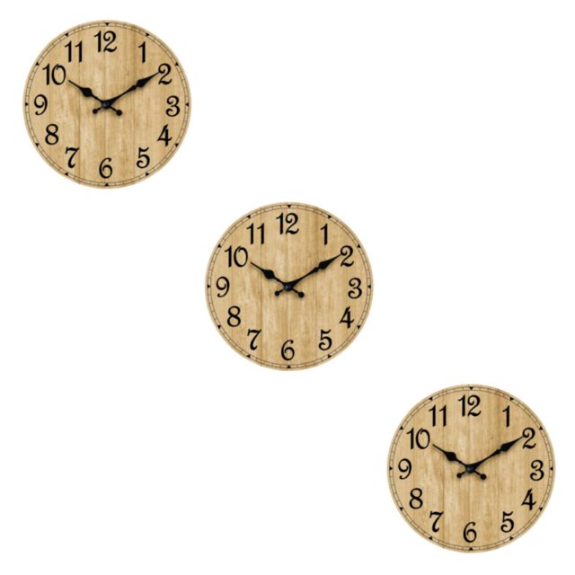 Decodeary Horloge Murale Ronde Intemporelle Chronométrage Précis pour la Maison Multiples Fonctions comme Indiqué type 4 3Set