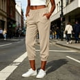 thumbnail image 3 of BUIGTTKLOP Corduroy Capri Pants for Women High Waisted Pull on Active Jogger Capris Baggy Cropped Jogger Pants with Pockets, 3 of 8