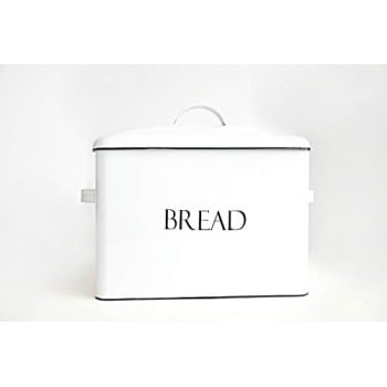 Bread Box For Kitchen Counter Stainless Steel Bread Bin Storage Container For Loaves Pastries And More Retro Vintage Inspired Design Red 16 75 X 9 X 6 5 Inches Walmart Com Walmart Com