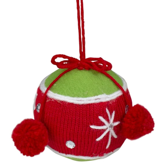 5.5" Red and Green With Snowflakes Christmas Tree Ornament