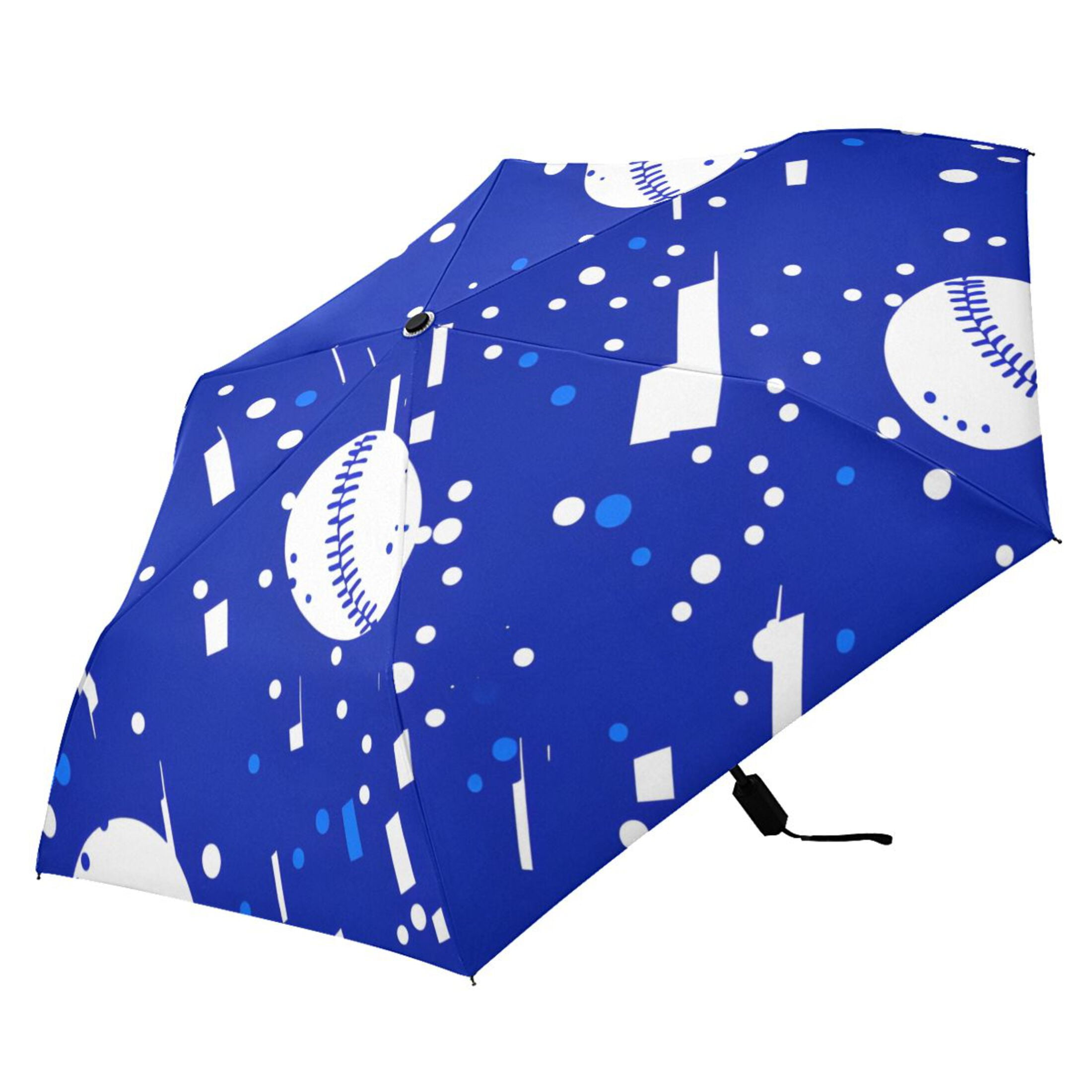 ALAZA Baseball Art Pattern UPF 50+ Compact Folding Umbrella for Rain Travel Umbrella Packable