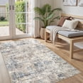thumbnail image 7 of MICGEEK 3x5 Washable Area Rugs for Living Room, Modern Abstract Printed Rug, Vacuum-Friendly, Non Slip Indoor Rug for Bedroom Dining Room Home Decor Carpet, Blue/Brown, 7 of 7