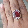 thumbnail image 2 of Handcrafted Sterling Silver Ruby Ring: Faceted Men's Signet Jewelry, 2 of 9