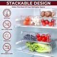 thumbnail image 3 of Fridge Organizer, Stackable Refrigerator Organizer Bin with lids, Clear Plastic Pantry Organizer Bins, Freezer Organizers Kitchen Storage and Organization for Fruits, Vegetable (7pack), 3 of 7