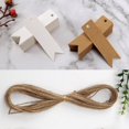 thumbnail image 1 of 200 Uds. Etiqueta de tarjeta Kraft 7*2cm etiquetas de regalo blancas y marrones con yute Natural y cordel de 40M manualidades para bodas y fiestas regalos del Día de los niños, 1 of 5