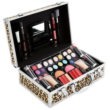 Vokai Makeup Kit Set, 79-Piece Makeup Set with Case and Carrying Handle (Silver Leopard)