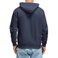 thumbnail image 3 of YONGHS Mens Long Sleeve Fleece Hoodie Sweatshirt Drawstring Athletic Pullover Top T-shirts Dark Blue XL, 3 of 4