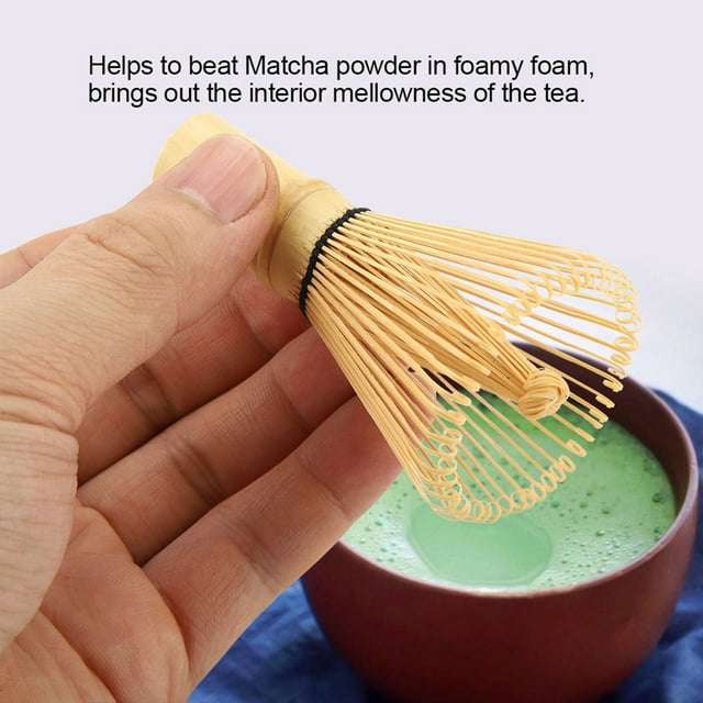 Nikou-Tea Whisk, Natural Bamboo Tea Whisk Chasen Preparing Matcha Powder Brush Tool(54 Prongs)