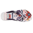 thumbnail image 4 of Ish Original Official Frida Kahlo White Flower Skull Women Flip-Flop Sandal Size 6-10, 4 of 6