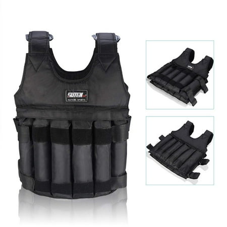 WALFRONT 50KG/110lbs Weighted Vest Adjustable Men Women Fitness Weight Vest for Workout Strength Training Gym Walking Running Cardio Weight Loss Muscle Building (Best Cardio Workout For Weight Loss At Home)
