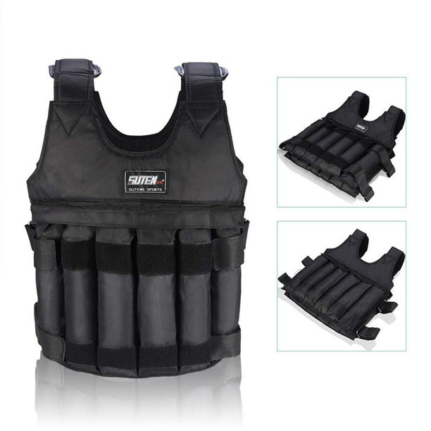 WALFRONT 50KG/110lbs Weighted Vest Adjustable Men Women Fitness Weight Vest for Workout Strength