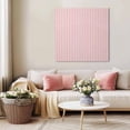 thumbnail image 5 of Pink Striped Wall Art Painting on Canvas, Modern Simple Farmhouse Beige Vintage Canvas Art Home Prints Wall Art Framed Modern Artwork for Living Room Bedroom Wall Decor 12x12in, 5 of 9