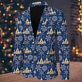 thumbnail image 2 of VOGUES Men Suits Slim Fit Christmas Blazer Snowflake Santa Printed Pocket Lapel Buttoned Blazer Suit Jacket Suit, 2 of 5