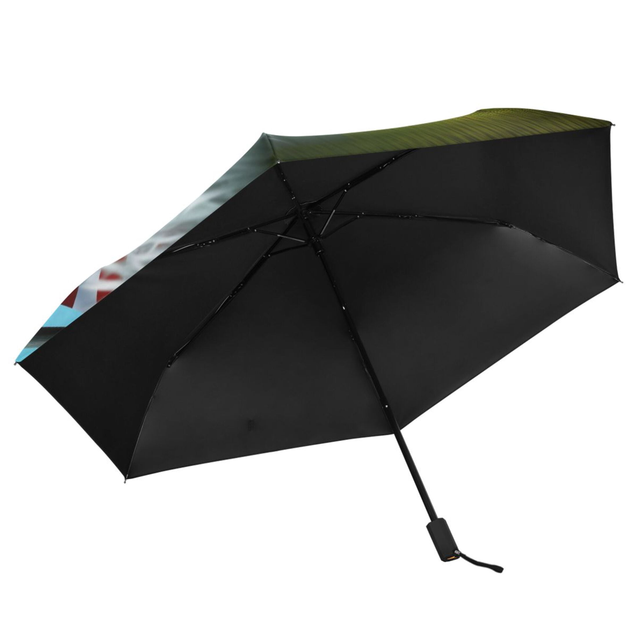 Deer and American Flag Compact Sun Umbrella Windproof Travel Umbrellas for Rain Strong Portable UV Protection