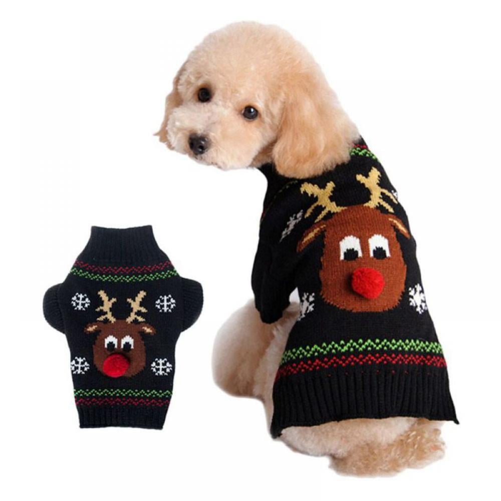 PETCARE Christmas Pet Dog Sweater Holiday Classic ugly Apparel Jumper For Small Medium Dogs,Cartoon WInter Warm Puppy Cat Dog Clothes Knitwear